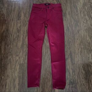 Hudson Coated Red Skinny Jeans